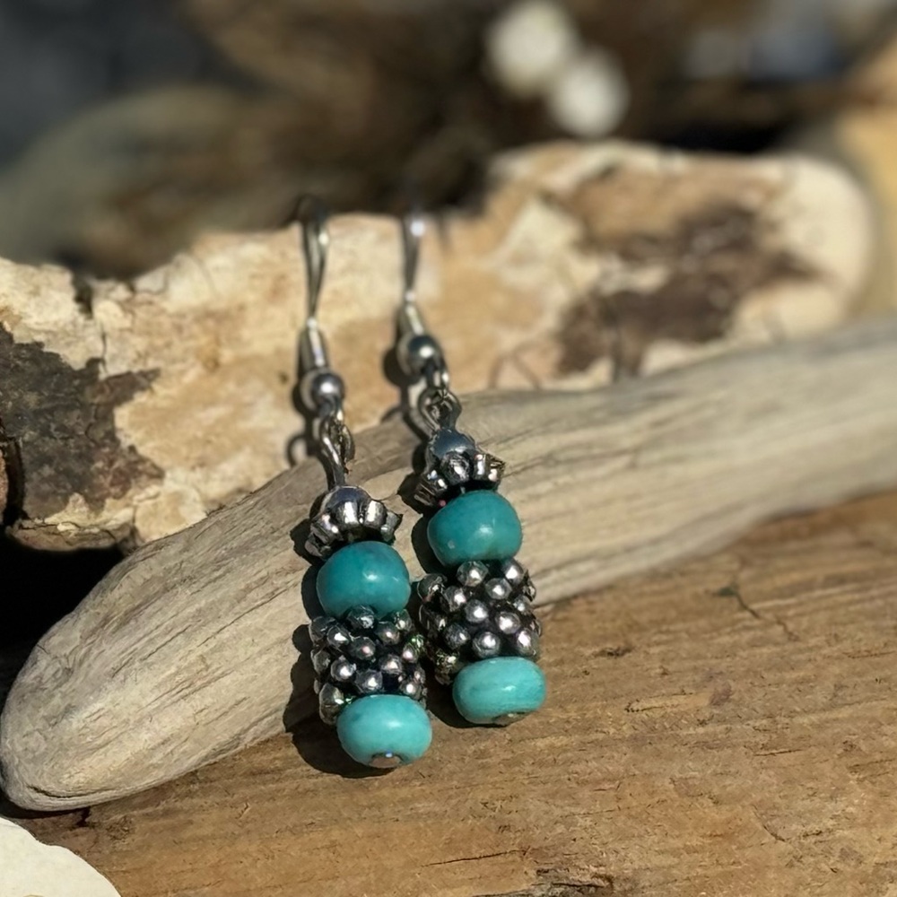 Pretty turquoise handmade earrings